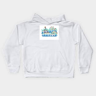 Pete the part-time pirate - ships Kids Hoodie